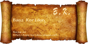 Basz Koridon névjegykártya